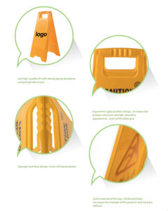 Panneau de sécurité en PP de 62cm de hauteur avec support Prix d'usine Multi-Language Optional <span class=keywords><strong>Dustin</strong></span> <span class=keywords><strong>Bin</strong></span> - Product Image 5