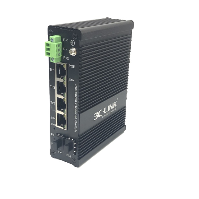 6 Poort Din Rail Ethernet Switch Industrial 10/100/1000m 2 Sfp Poorten + 4 Rj45 Poorten enterprise switches