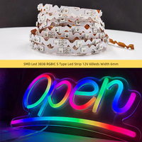 Bande lumineuse zigzag adressable 12V 3535 Ws2812 Ws2815 LED Streifen 6mm Multicolore Flexible Neon Sign S Type Led Strip Light
