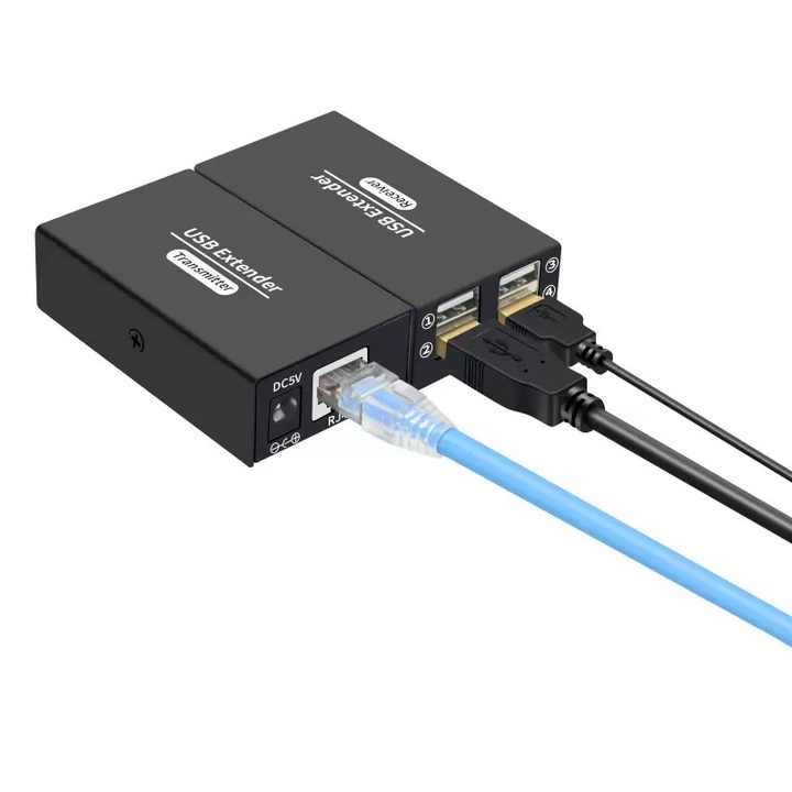 120M 4 USB 2.0 Extender Over Ethernet RJ45 Cat6 Cable Transmitter ...