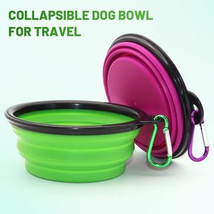 Botella de agua plegable, contenedor portátil de comida para perros, cuencos y comederos para mascotas, accesorios para perros para acampar al aire libre, cuenco de silicona para mascotas de 350ml - Product Image 3