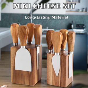 Vente en gros de <span class=keywords><strong>mini</strong></span> planche à fromage en bois d'acacia ensemble porte-bloc magnétique et outils de couteau pour plateau à fromage présentation service - Product Image 3