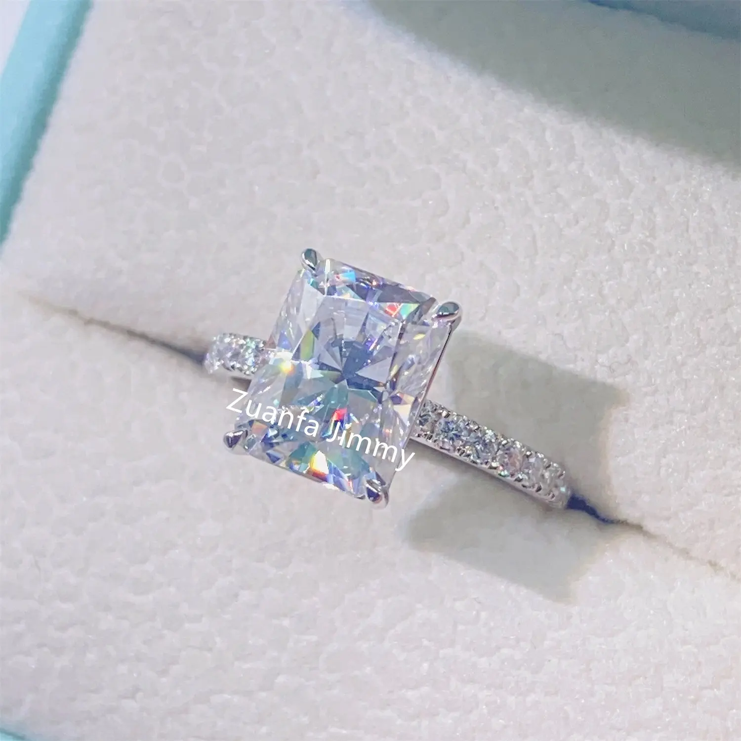 Luxury Classic Style Pass Tester Women Engagement Rings Jewelry 18k White Gold Au750 VVS1 Moissanite Diamond Rings
