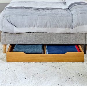Cajón de Almacenamiento <span class=keywords><strong>Bajo</strong></span> la <span class=keywords><strong>Cama</strong></span> de Madera con 4 Ruedas, Organizador de Almacenamiento <span class=keywords><strong>Bajo</strong></span> la <span class=keywords><strong>Cama</strong></span> de Madera, Sugerido para Camas de Plataforma Tamaño Queen y King - Product Image 6