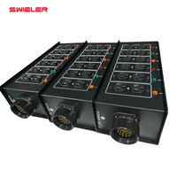 Caja de Distribución de Energía Portátil para DJ, 6 Salidas/Entradas, 16A/20A, Enchufe Americano, Entrada de 19 Polos, Caja de Alimentación Socapex de 6 Canales y 19 Pines