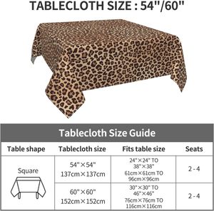 Lavabile leopardo <span class=keywords><strong>tovaglia</strong></span> quadrata per campeggio cucina Picnic feste copertura in poliestere resistente con disegno antimacchia - Product Image 3