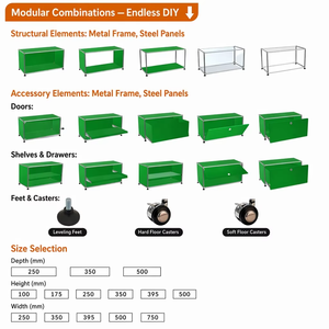 <span class=keywords><strong>Meuble</strong></span> <span class=keywords><strong>de</strong></span> rangement modulaire pour chambre et salle à manger, établi <span class=keywords><strong>de</strong></span> rangement contemporain en métal, organisateur d'atelier à structure en acier, mobilier sur mesure - Product Image 6