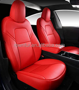 Protecteur de housses de siège de voiture en cuir Nappa d'<span class=keywords><strong>origine</strong></span> Design sportif <span class=keywords><strong>Logo</strong></span> personnalisé pour <span class=keywords><strong>Tesla</strong></span> Model Y 3 2017-2023 Coussin de siège - Product Image 3