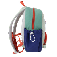 Mochila de Nailon para Niños, Diseño Multicolor con Paneles, Respaldo Suave, Bolsillos Delanteros y Laterales, Resistente, 20-36L, Unisex, para Uso Diario