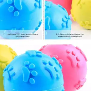 Milieuvriendelijk Hondengeluid Rubber Tpr Teddy Paw Print Elastische Bal Tandjes Huisdier Speelgoed Voor Kleine En Middelgrote Tot Grote Honden - Product Image 3