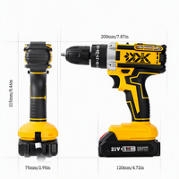 Ensemble de perceuse sans fil professionnelle 21V sans balais avec clé électrique, qualité industrielle, boîte de transport OEM