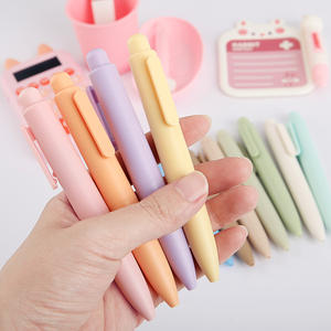 Mini Cute Macaron Tragbarer Fat Pen Mehrfarbige Klappen taschen hose Schnellt rockn ender 0,5mm schwarzer Gel stift - Product Image 3