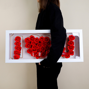 Festa della mamma regalo di nozze di lusso regalo piegato floreale rettangolo mamma I Love U fiore scatola di imballaggio di carta di cartone per la festa della mamma - Product Image 2