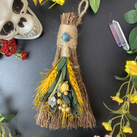 Pendentif de voiture, mini balai de sorcière, pendentif artisanal, balais de fleurs séchées pour festivals, fournitures de mariage et de festivals