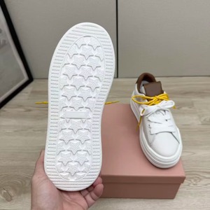 Baskets compensées de luxe en cuir véritable pour femme, couleur contrastée blanc-marron, semelle épaisse, chaussures de créateur tendance pour la marche quotidienne - Product Image 6