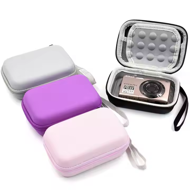EVA Waterproof Carrying Case for Digital Vlogging Camera-Portable Storage Mesh Bag Fits Batteries Memory Card Travel-Friendly