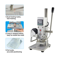Máquina de Prensa Térmica Semiautomática Compacta com Posicionamento Deslizante para Estampagem a Quente de Duas Cores em PVC, Couro, PU, Papel, Etiquetas e Gravação de Logotipos