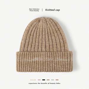 Gorro de Punto de Lana con Orejeras, Cálido y Grueso, de Piel de Conejo, para Otoño e Invierno - Product Image 1
