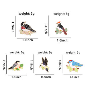 Колибри дятел, броши на булавке, пользовательские ранняя птица и мягкий прочный чехол с изображением цветов с отворотом штыря значков, готово к отправке - Product Image 2