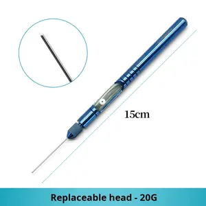 Cannule ophtalmique en alliage de titane, type de lavage droit avec tube en silicone, 20G/23G, cannule ophtalmique microchirurgicale - Product Image 2