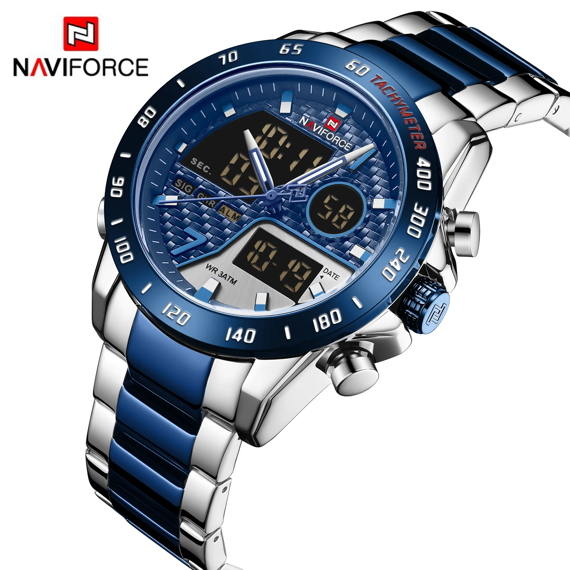 Naviforce watch men 9171 Quartz Sport Luxury Men Wristwatch Water Resistant quartz analog LCD digital naviforce reloj