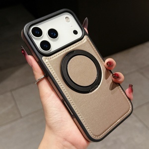 Calidad Superior 360 °   Funda de Cuero PU con Anillo Metálico Giratorio para iPhone 17 16 15 14 13 12 11, Carcasa Magnética Antigolpes - Product Image 6