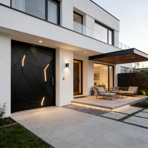 Puerta de Entrada Individual para Villa, de Aluminio Fundido, Estilo Contemporáneo, para Materiales de Construcción, Puerta Exterior - Product Image 2