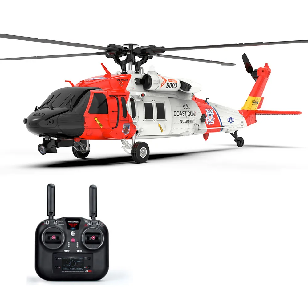 Gratis pengiriman UH60 F09S 2.4Ghz skala 1/47 8CH 6 sumbu Brushless kuat GPS RC helikopter dengan kamera