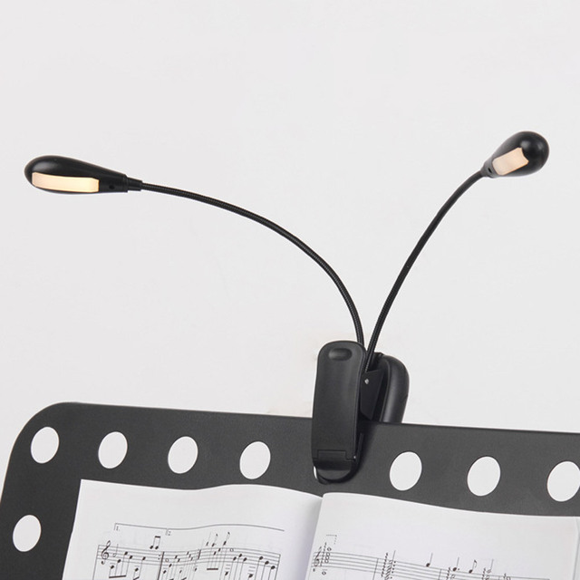 Flexible Gooseneck Clip on Reading Lamp LED Book Light AAA Battery USB Charging Adjustable Portable Mini Clip Laptop LED Lamp