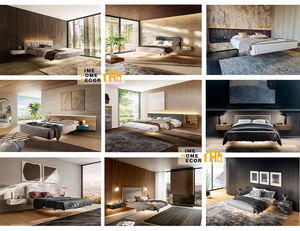 Cabecera de <span class=keywords><strong>Cama</strong></span> de Cuero con Pliegues Horizontales Delicados, Diseño Italiano Moderno y Minimalista, <span class=keywords><strong>Cama</strong></span> Doble Levitante con Luces LED - Product Image 6