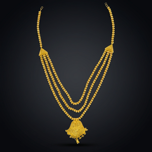 20K Gold Ethnic Layered Chain Necklace Floral Pendant Beaded <b>Choker</b> Jewelry <b>for</b> Wedding Party <b>Women</b> - Product Image 3