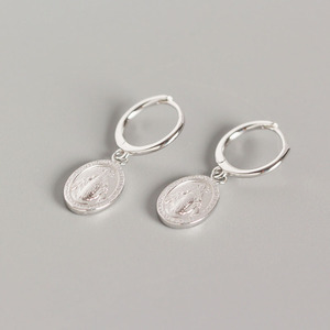INS Design Jewelry Hot Sale Gold Plated 925 <strong>Sterling</strong> <strong>Silver</strong> Virgin Mary Charm <strong>Hoop</strong> Dangling <strong>Earrings</strong> - Product Image 4