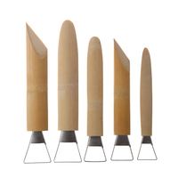 Ensemble de 7 outils de sculpture en argile de bambou, comprenant une lame à tête ronde, un grattoir, un couteau de sculpture pour statues de Bouddha, un outil de poterie et une roulette de finition
