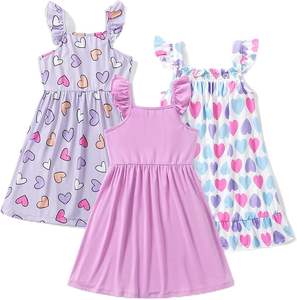 Vente en gros Vêtements d'été pour bébé design italien Robe pour bébé avec dessins animés Licorne lavande Robe tutu pour bébé - Product Image 3