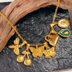 INS Chic Mini oro 18k Cz Micro pavè con fiore a forma di fiocco a forma di fiore Pizza aeroplano ciondoli per collana bracciale gioielli fai da te - Product Image 6