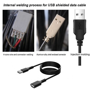 高速 USB 延长线 AM AF 4 芯双屏蔽 480Mbps 电源数据线，适用于闭路电视摄像头、鼠标、键盘、打印机 - Product Image 5