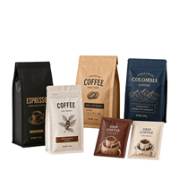 Sachet personnalisé à huit soudures latérales avec fermeture éclair, imprimé, de qualité alimentaire, pour l'emballage d'aliments pour animaux, de grains de café et de champignons séchés