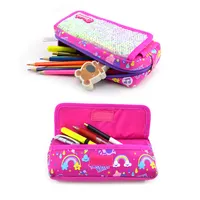 Factory Wholesale mixed colors pen bag double-layer pencil case