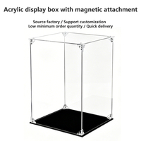 Boîte de rangement magnétique transparente personnalisée pour figurines avec base noire pour objets de collection, figurines d'action, boîte de présentation en acrylique