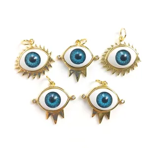 New Fashion Diamond Stud Eye charms pendant connector beads DIY handmade bracelet necklace earring Jewelry Accessories 20*25mm