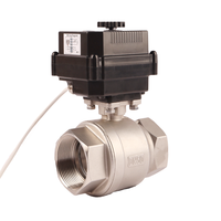 Vanne à boisseau sphérique motorisée électrique intelligente en acier inoxydable, 2 voies, proportionnelle, miniature, RS485, AC 230V, IP67, OEM, pour l'eau
