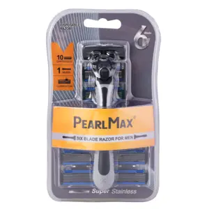 Pearlmax Razor Set Women Custom Stainless Steel 6 Blades System Safety Razor For Men Face Razors