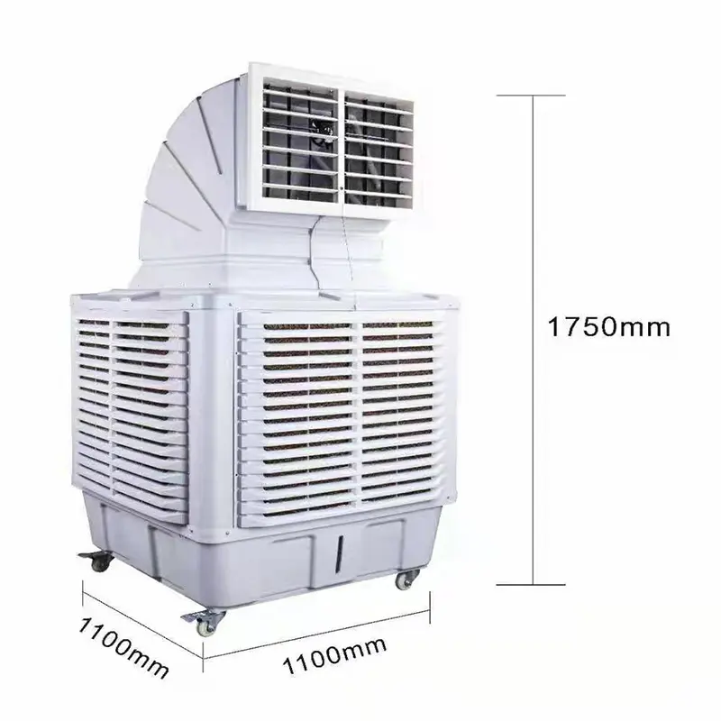 Ar condicionado evaporativo industrial de parede com tanque de água grande