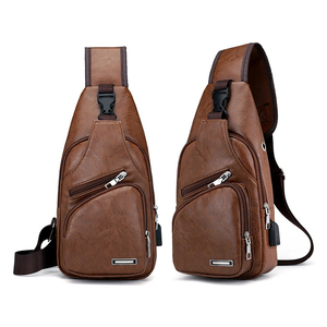 Sac bandoulière personnalisé en cuir véritable pour homme avec port de chargement USB Expédition rapide Commande urgente Réduction tarifaire - Product Image 6