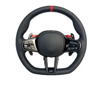 Funda para volante compatible con M3 M4 serie 3, fibra de carbono y cuero cosida a mano, marca OEM, 1 año de garantía - Product Image 5