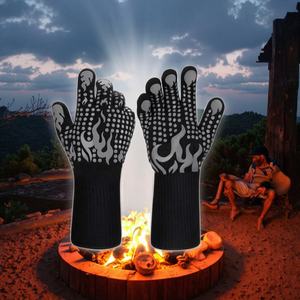 Extreme Heat Resistant BBQ Grill Safety <b>Gloves</b> OEM Barbecue <b>Oven</b> <b>Gloves</b> Handschuh Grillhandschuhe for High Temperature Kitchen - Product Image 1