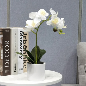 Fiori Artificiali 3D Realistici e Bellissimi, <span class=keywords><strong>Orchidee</strong></span> Farfalla Bianche in Vaso <span class=keywords><strong>per</strong></span> San Valentino, Pasqua, Casa e Ristorante - Product Image 4