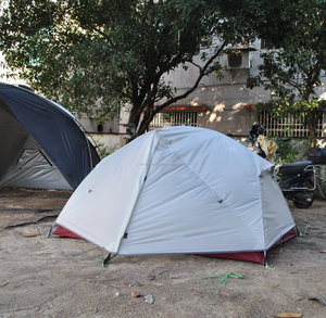 Barraca de <span class=keywords><strong>Camping</strong></span> para Duas Pessoas, Revestida em Silicone para Todas as Estações, Conjunto Completo Incluindo Barracas Interna e Externa e Lona de Chão Correspondente - Product Image 2