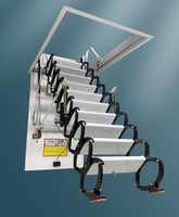 Échelle de grenier manuelle en aluminium, escalier télescopique dissimulé, escalier pliable peu encombrant pour maison individuelle et villa
