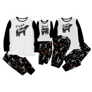 नरम और लुभावनी बांस परिवार से मेल खाता है, हलोीन के मौसम के लिए लंबी आस्तीन के पल्लोवर पजामा सेट - Product Image 5